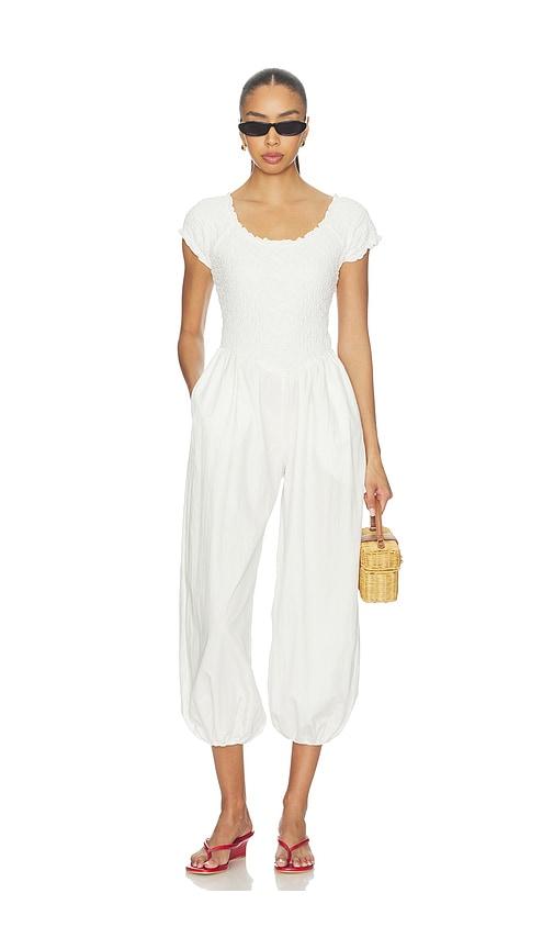 Lisa Says Gah Goldie Jumpsuit in White by LISA SAYS GAH