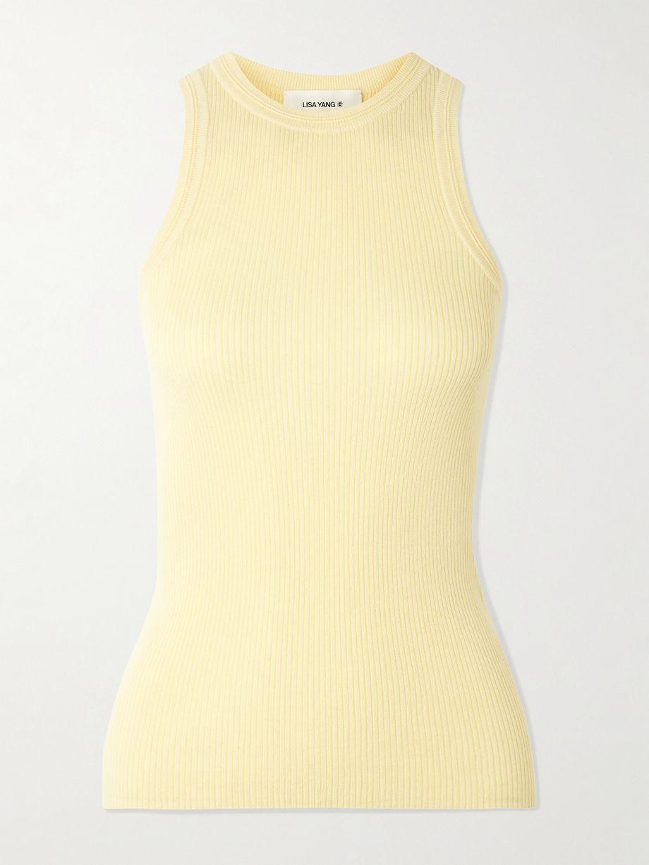 Amya ribbed cotton and cashmere-blend tank by LISA YANG