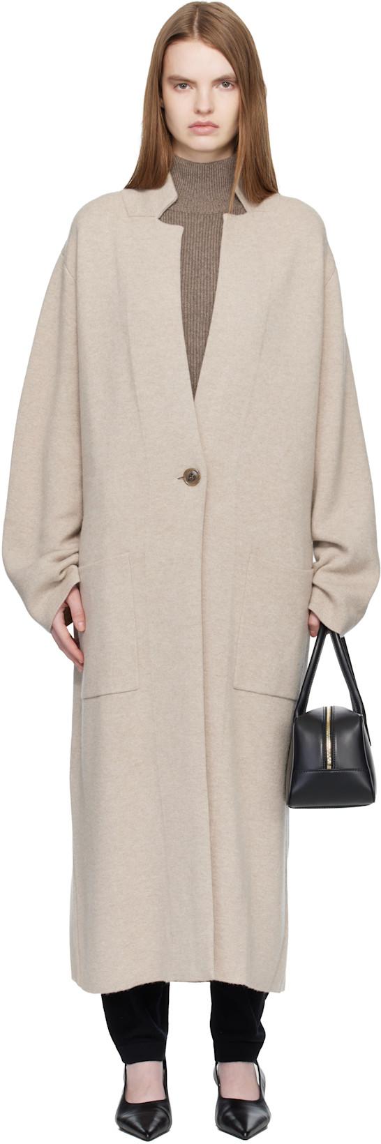 Beige 'The Amie' Coat by LISA YANG