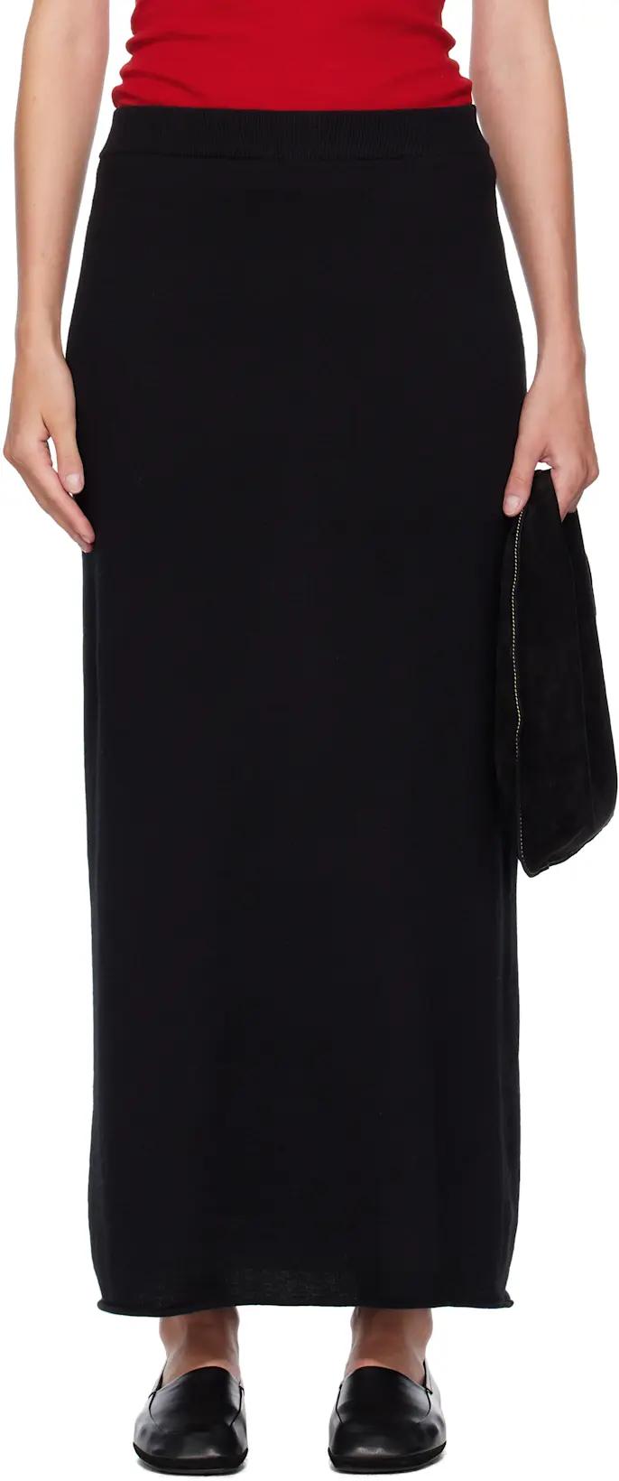 Black Charlotta Midi Skirt by LISA YANG