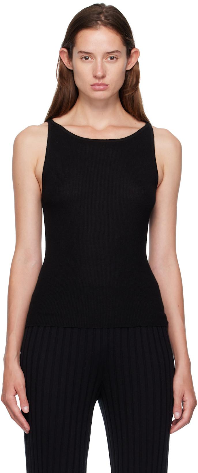 Black Lynette Tank Top by LISA YANG