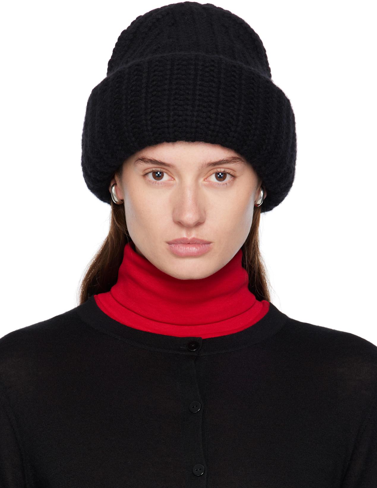 Black 'The Beatris' Beanie by LISA YANG