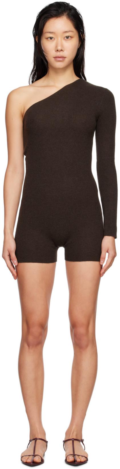 Brown Aiya Jumpsuit by LISA YANG