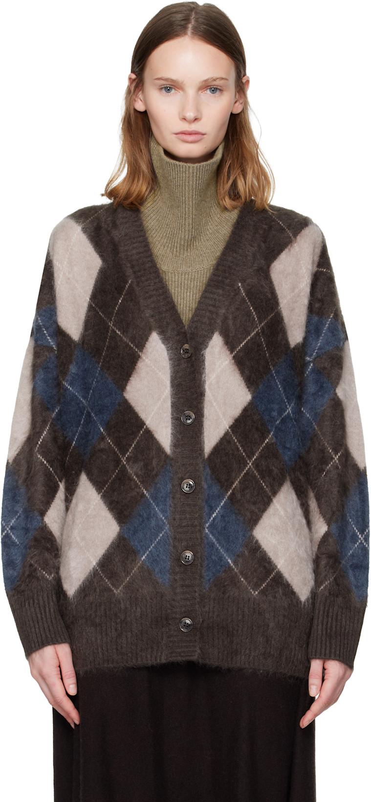 Brown Elaria Cardigan by LISA YANG