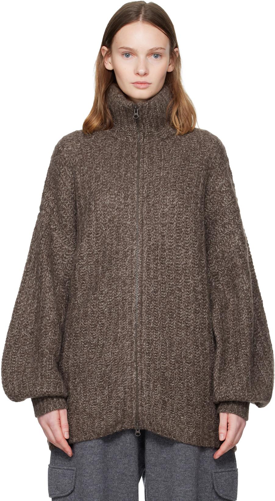 Brown Marly Cardigan Jacket by LISA YANG