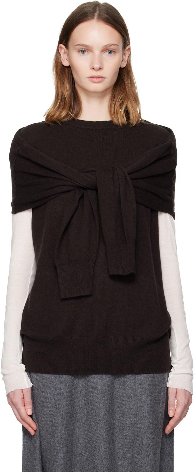 Brown Othelia Sweater by LISA YANG