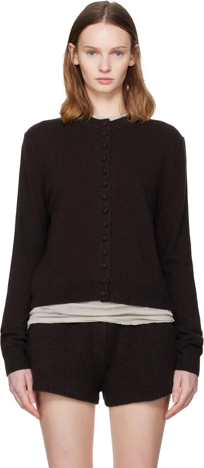 Brown Wilona Cardigan by LISA YANG