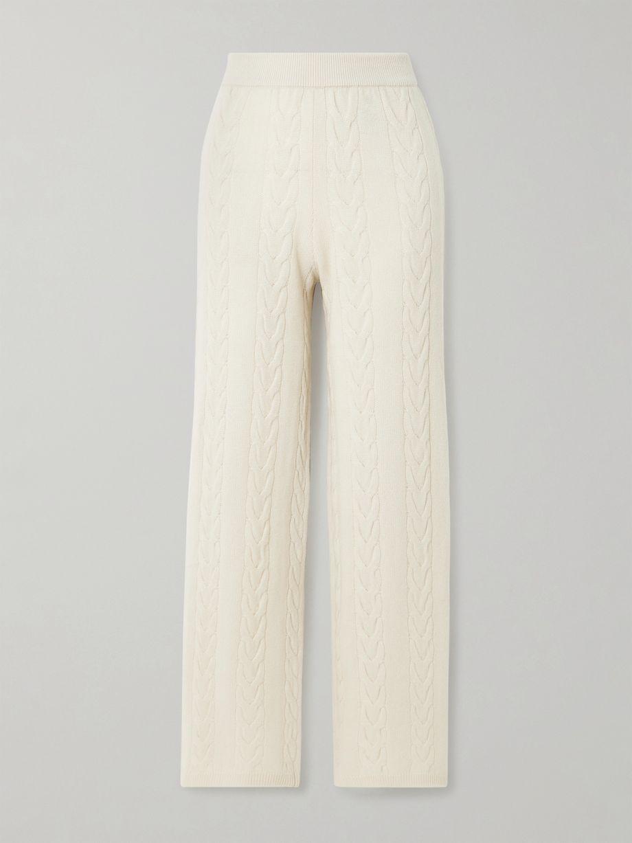 Dagny cable-knit cashmere straight-leg track pants by LISA YANG
