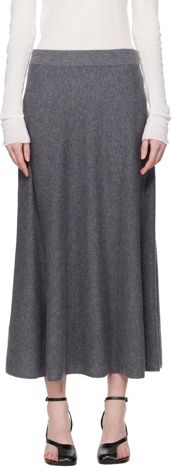Gray Torie Midi Skirt by LISA YANG