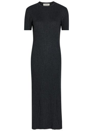 Isabela ribbed cotton and cashmere-blend midi dress by LISA YANG