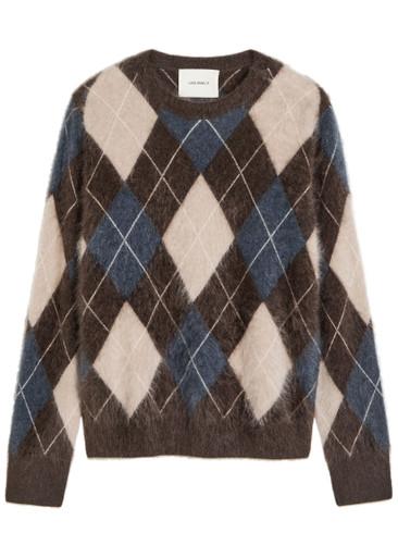 Margy argyle brushed cashmere jumper by LISA YANG