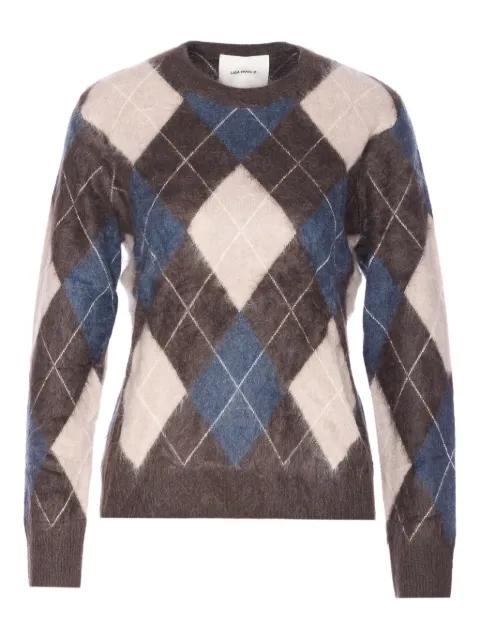 Margy argyle-pattern crewneck sweater by LISA YANG