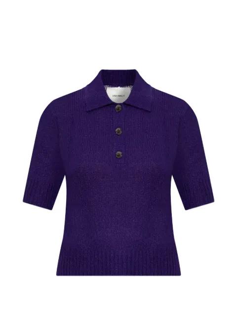 Masy buttoned knitted polo shirt by LISA YANG