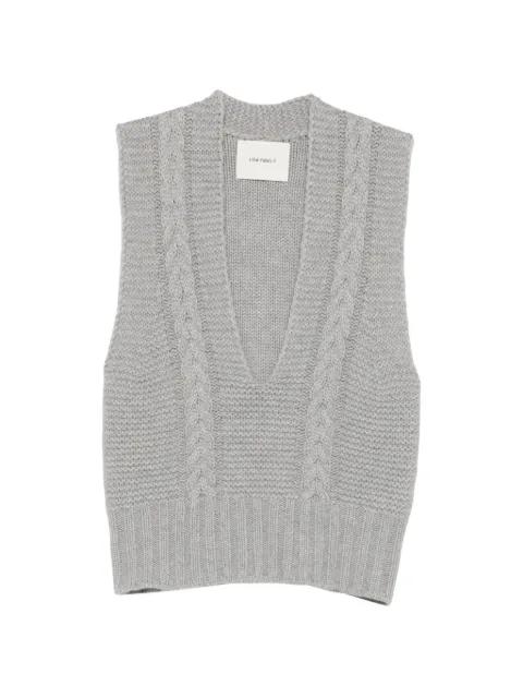 Sallie cable-knit V-neck top by LISA YANG