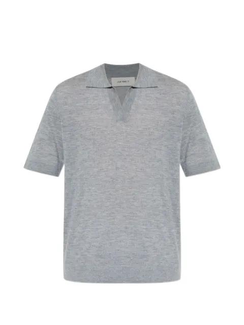 V-neck polo-collar T-shirt by LISA YANG