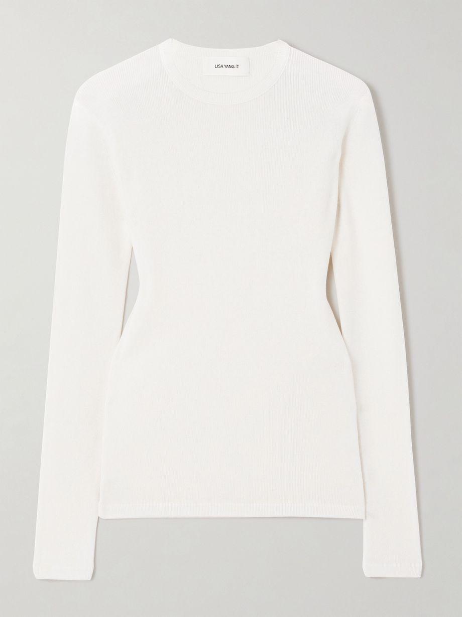 Vivian cotton and cashmere-blend T-shirt by LISA YANG