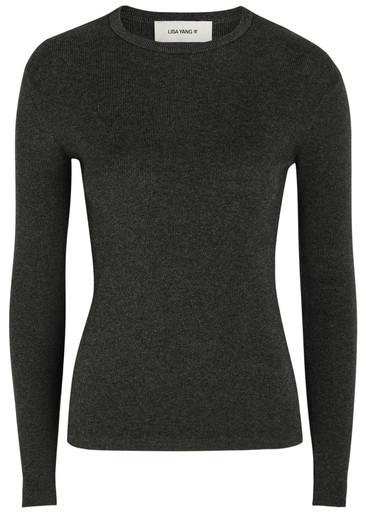 Vivian long sleeve cotton and cashmere-blend top by LISA YANG