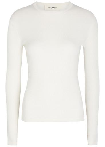 Vivian long sleeve cotton and cashmere-blend top by LISA YANG