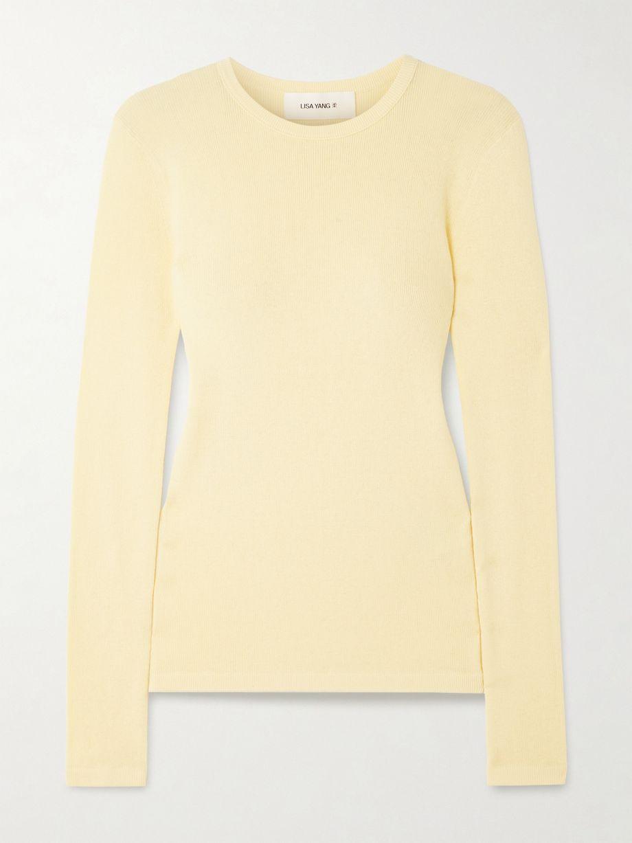 Vivian ribbed cotton and cashmere-blend T-shirt by LISA YANG