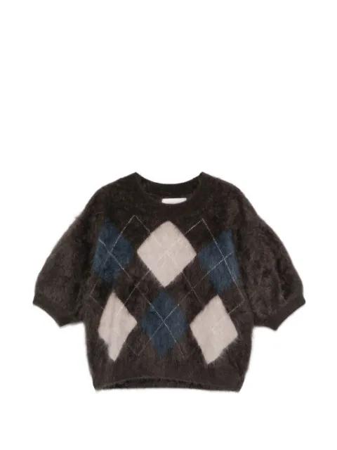 argyle knit top by LISA YANG