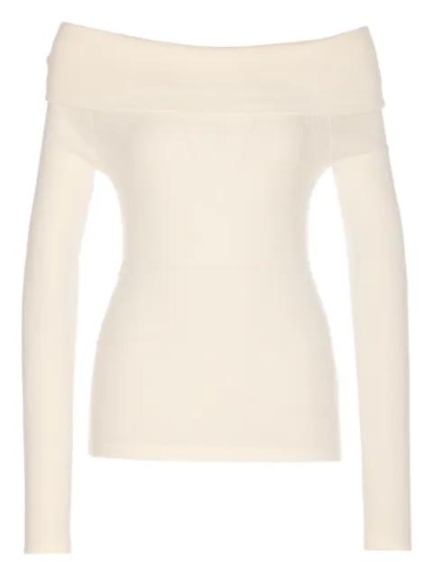 boat-neck long-sleeves top by LISA YANG