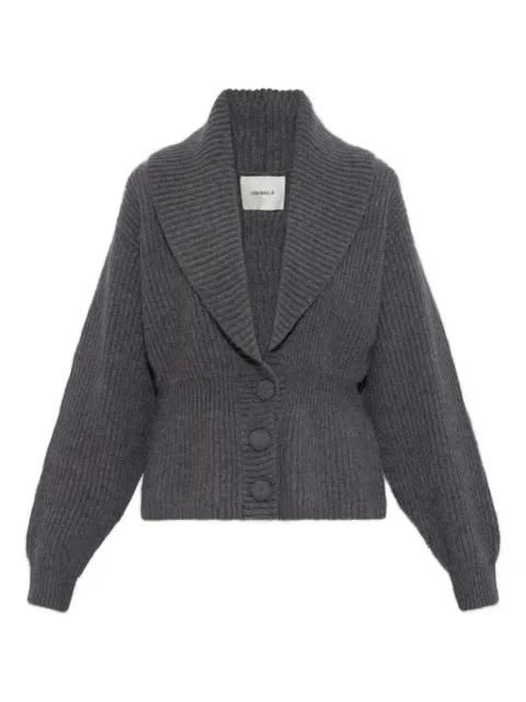 button shawl-collar cardigan by LISA YANG