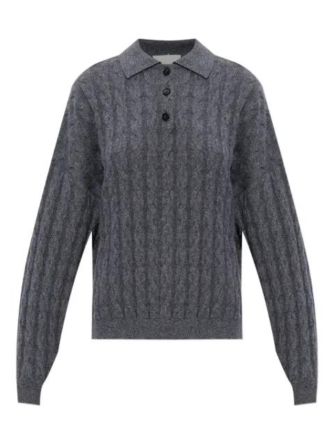 cable-knit polo-neck jumper by LISA YANG