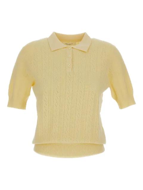 pointelle-knit short-sleeve sweater by LISA YANG