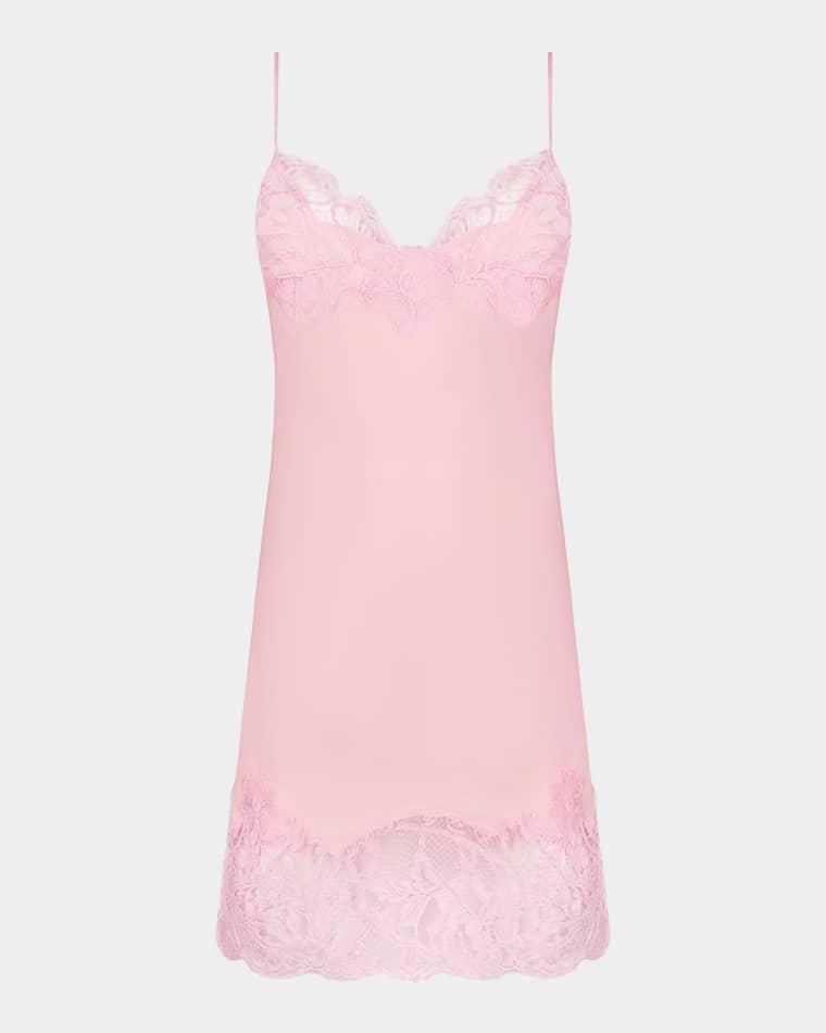 Deesse En Glam Lace-Trim Silk Crepe Nightie by LISE CHARMEL