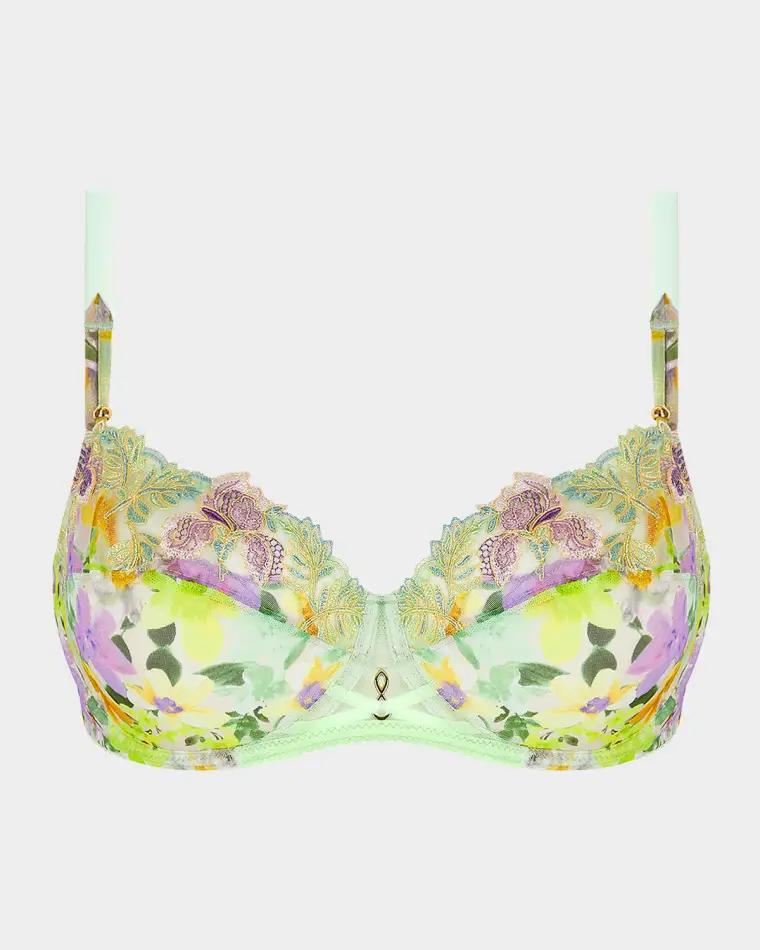 L'Amour Au Soleil Floral-Embroidered Demi Bra by LISE CHARMEL
