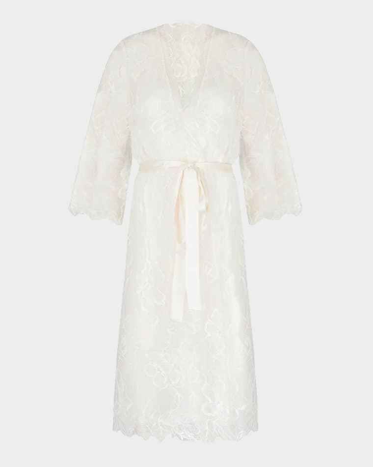 Scalloped Floral Lace Robe by LISE CHARMEL