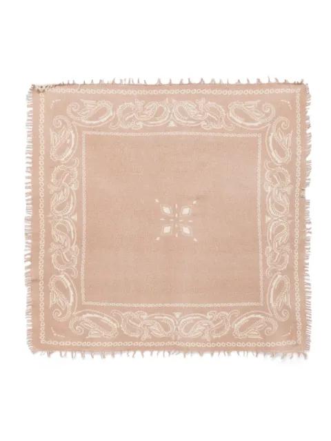 Tuch paisley-print frayed-edge scarf by LISKA