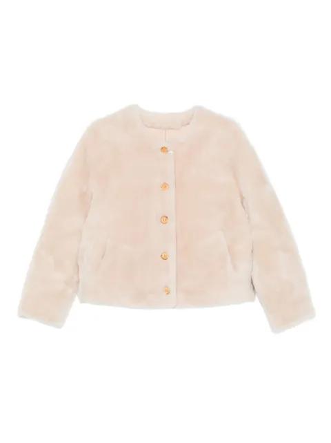 button-front faux-fur jacket by LISKA