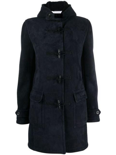 faux-fur lined suede duffle coat by LISKA