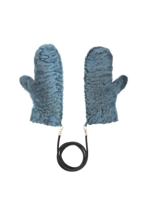 faux-fur mittens by LISKA
