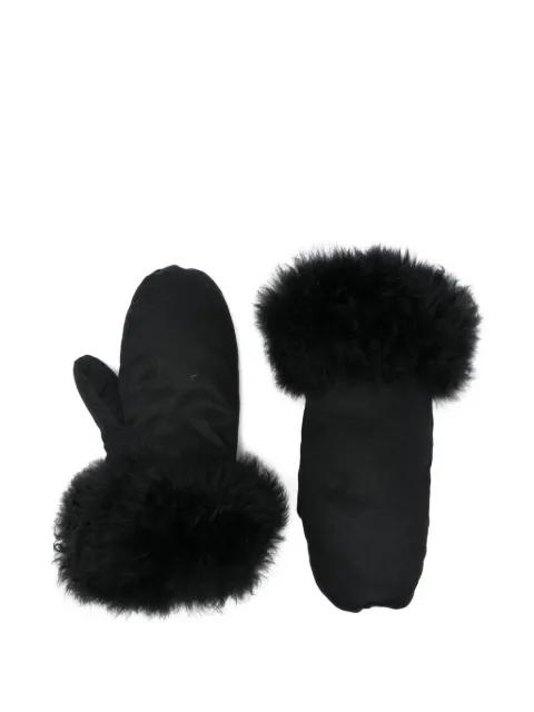 fur trim gloves by LISKA