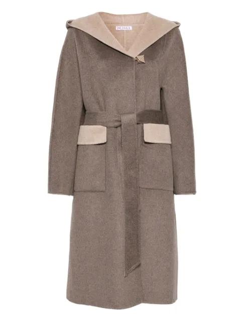 hoodied belted coat by LISKA