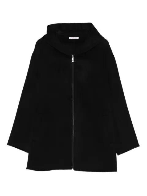 hoodied zip-fastening coat by LISKA