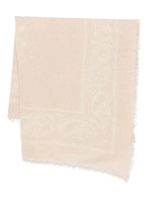 paisley-print frayed scarf by LISKA