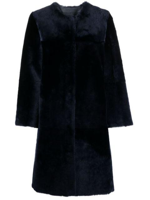 reversible leather shearling coat by LISKA
