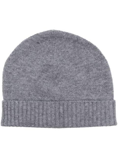 ribbed-edge beanie hat by LISKA