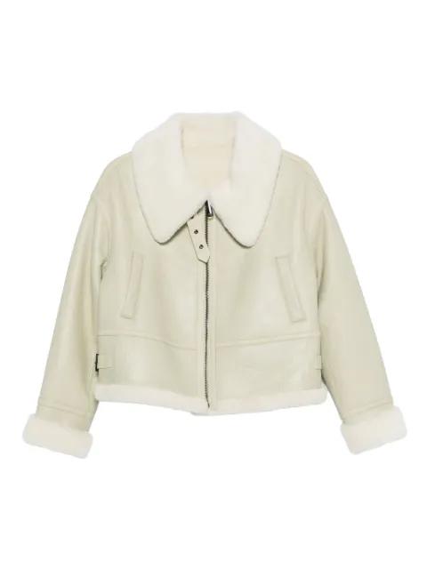 shearling biker jacket by LISKA