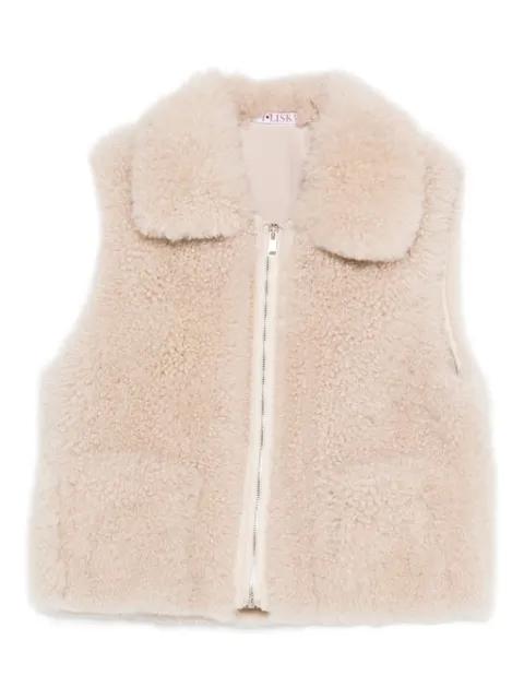 shearling zip-up gilet by LISKA