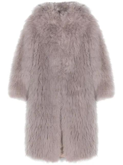 single-breasted shearling coat by LISKA