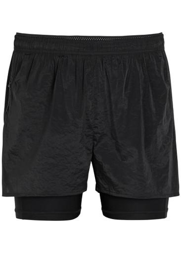 Myles crinkled stretch-nylon run shorts by LITERARY SPORT