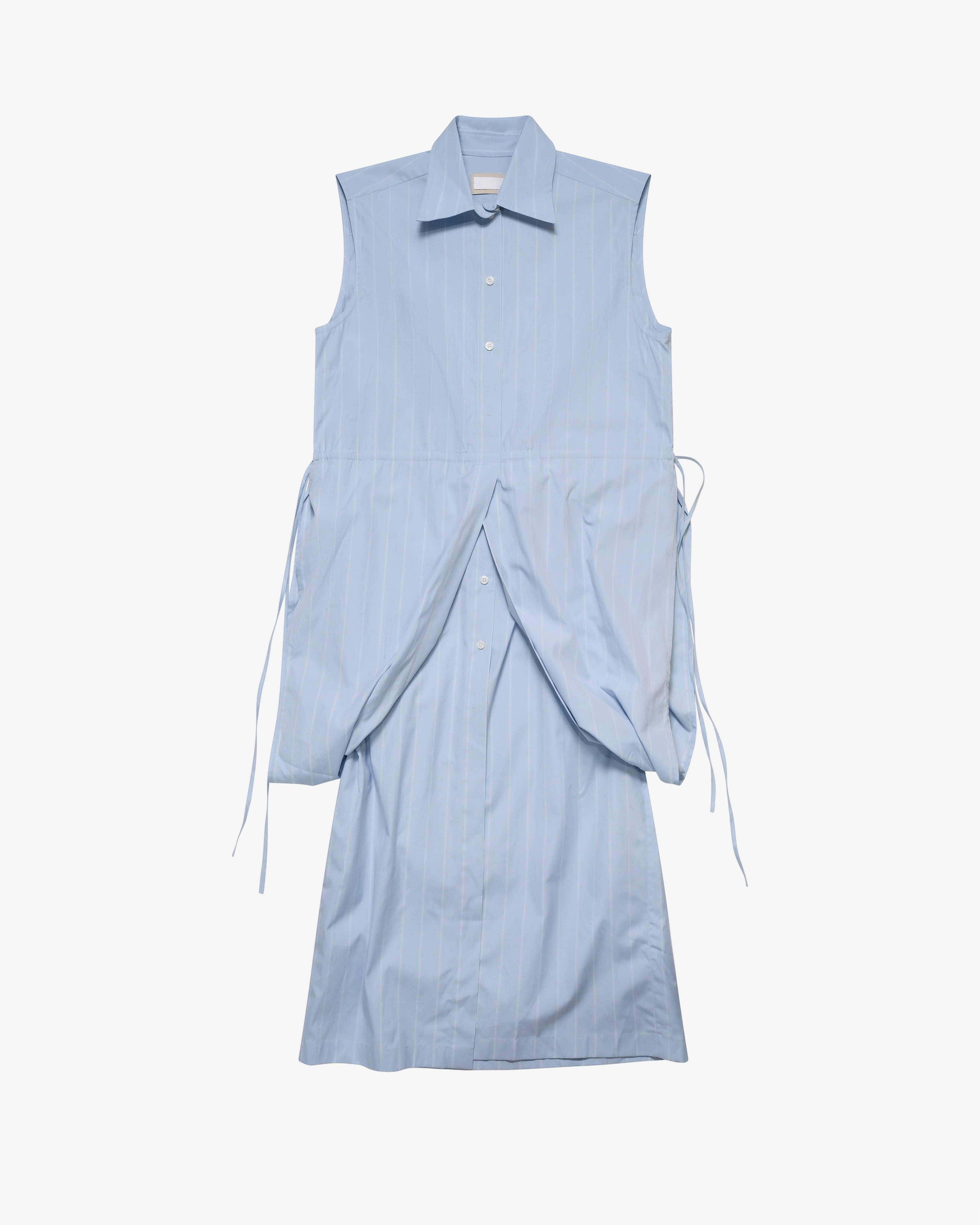 LITKOVSKA - Women's Asymmetric Layered Shirt Dress - (Blue) by LITKOVSKA