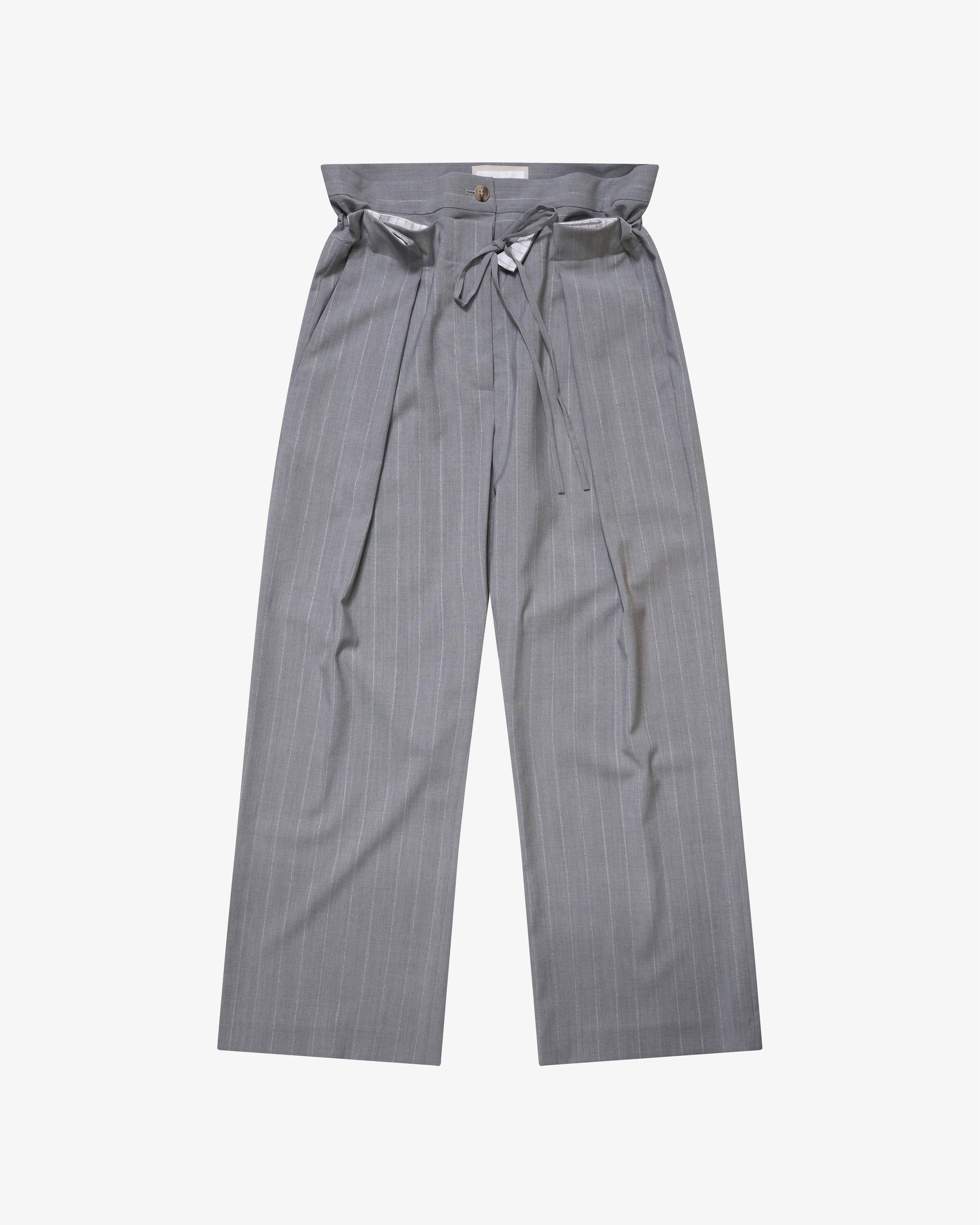 LITKOVSKA - Women's Pinstripe Pleated Pants - (Grey) by LITKOVSKA
