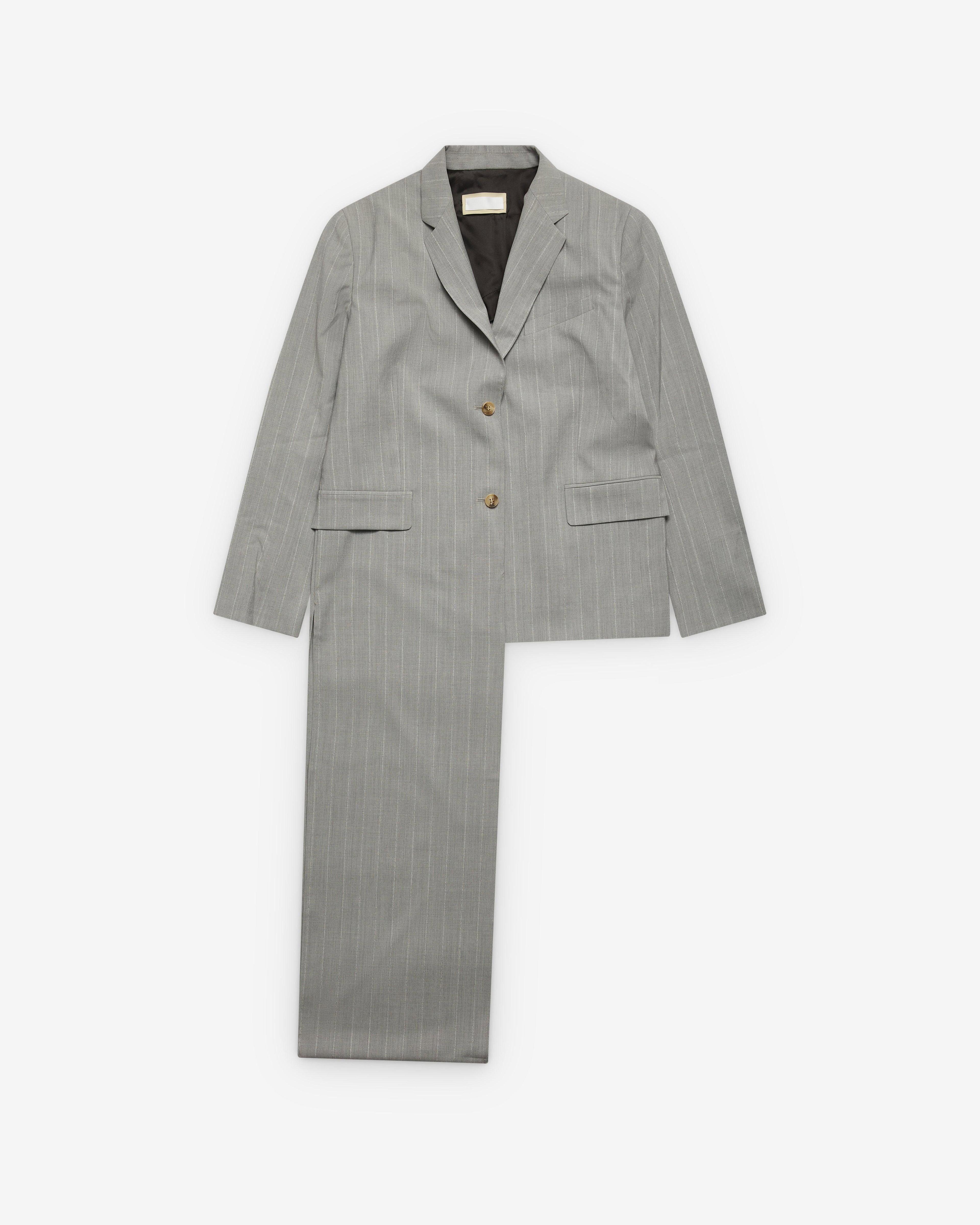 LITKOVSKA - Women's Scarf-Lapel Deconstructed Jacket - (Grey) by LITKOVSKA