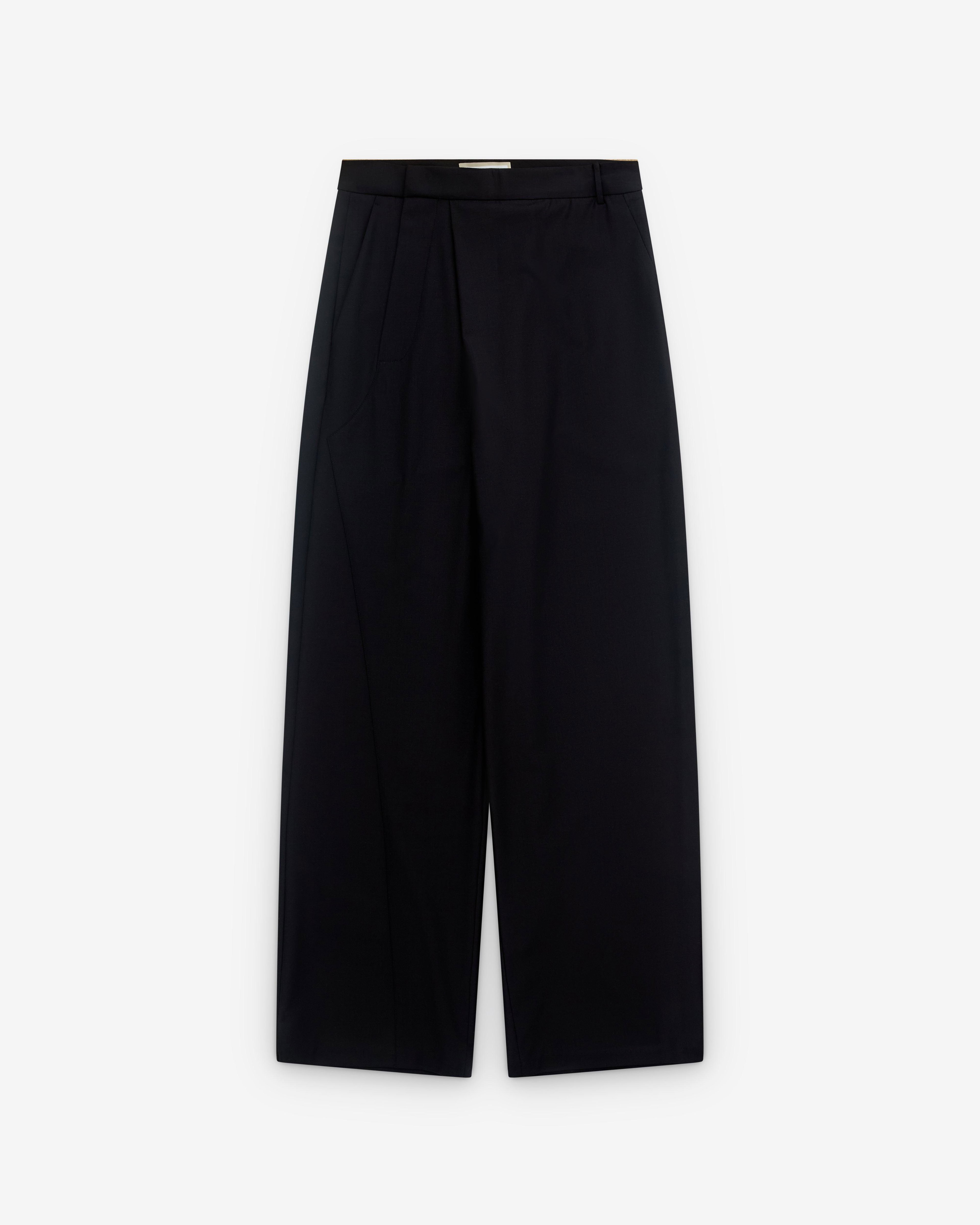 Litkovska - Women’s Deconstructed Offset-Zip Pants - (Black) by LITKOVSKA