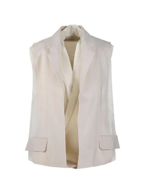 notched-lapel sleeveless jacket by LITKOVSKA